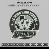 W Circle 1308 Embroidery File 6 sizes