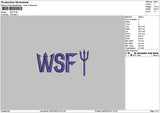 Wsftext Embroidery File 6 sizes