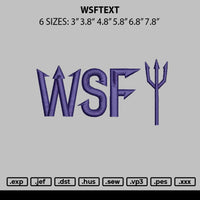 Wsftext Embroidery File 6 sizes