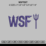 Wsftext Embroidery File 6 sizes