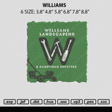 Williams Embroidery File 6 sizes