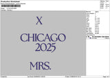 Chicagotext 2108 Embroidery File 6 sizes