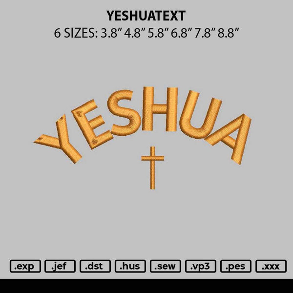 Yeshuatext Embroidery File 6 sizes