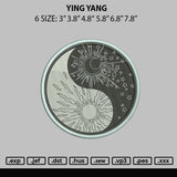 Ying Yang Embroidery File 6 sizes