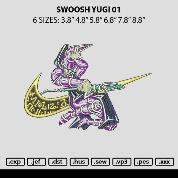 Swoosh Yugi 01 Embroidery File 6 sizes