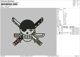 Zoro Log Embroidery File 5 sizes