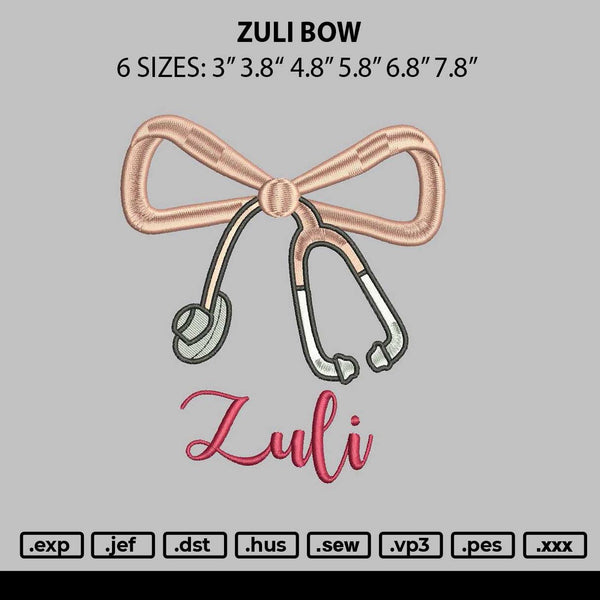 Zuli Bow Embroidery File 6 sizes