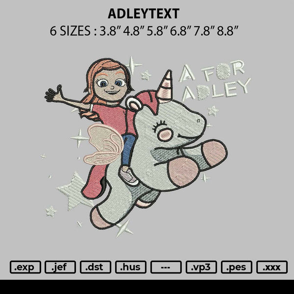 Adleytext Embroidery File 6 sizes