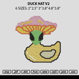 Duck Hat V2 Embroidery File 6 sizes