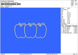 Apple Applique Embroidery File 6 sizes