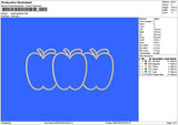 Apple Applique Embroidery File 6 sizes