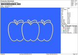 Apple Applique Embroidery File 6 sizes