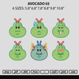 Avocado 03 Embroidery File 6 sizes