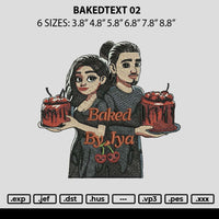 Bakedtext 02 Embroidery File 6 sizes