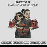 Bakedtext 02 Embroidery File 6 sizes