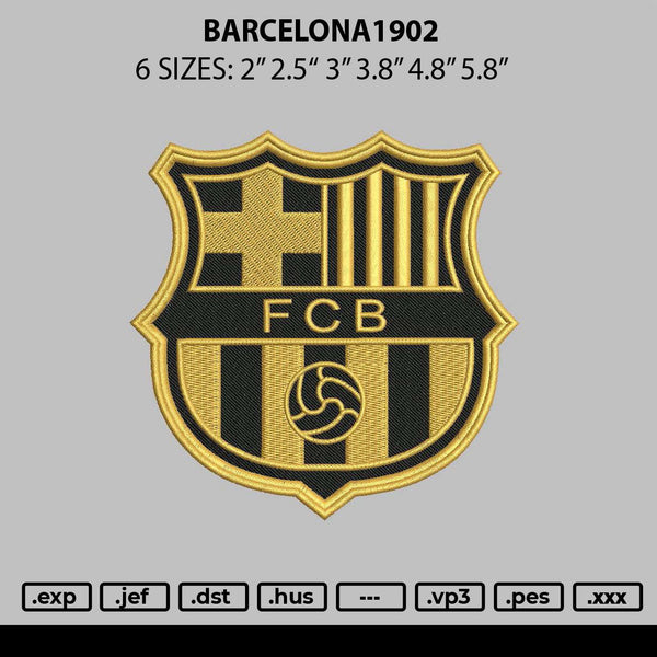 Barcelona1902 Embroidery File 6 sizes