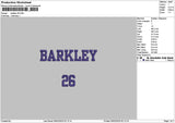 Barkleytext Embroidery File 6 sizes