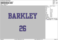 Barkleytext Embroidery File 6 sizes