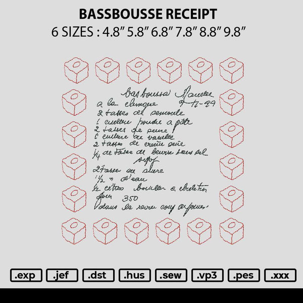 Basbousse Embroidery File 6 sizes