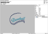 Baseballtext 1802 Embroidery File 6 sizes