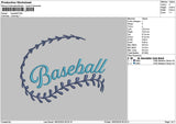Baseballtext 1802 Embroidery File 6 sizes
