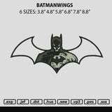 Batmanwings Embroidery File 6 sizes