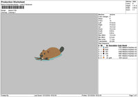 Beaver Embroidery File 6 sizes