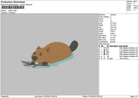 Beaver Embroidery File 6 sizes
