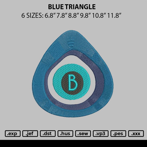 Blue Triangle Embroidery File 6 sizes