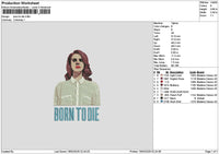 Borntext 02 Embroidery File 6 sizes