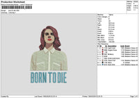 Borntext 02 Embroidery File 6 sizes
