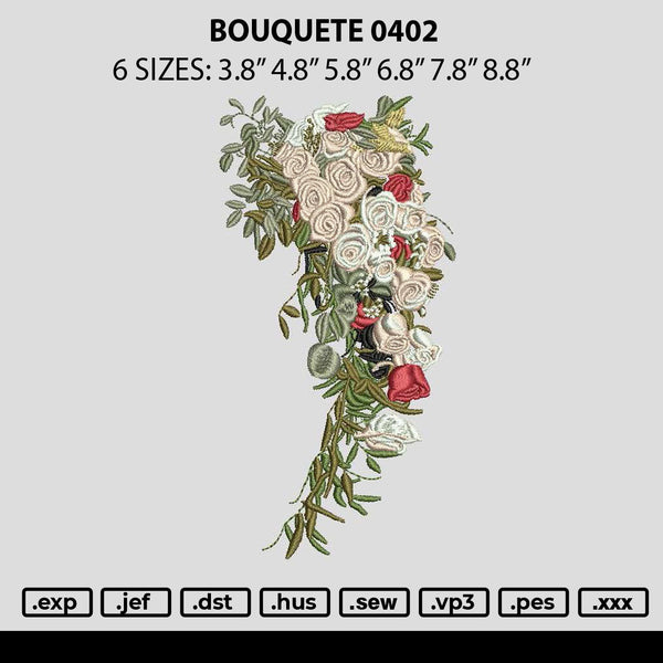 Bouquete 0402 Embroidery File 6 sizes