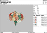 Bouquete V20 Embroidery File 6 sizes