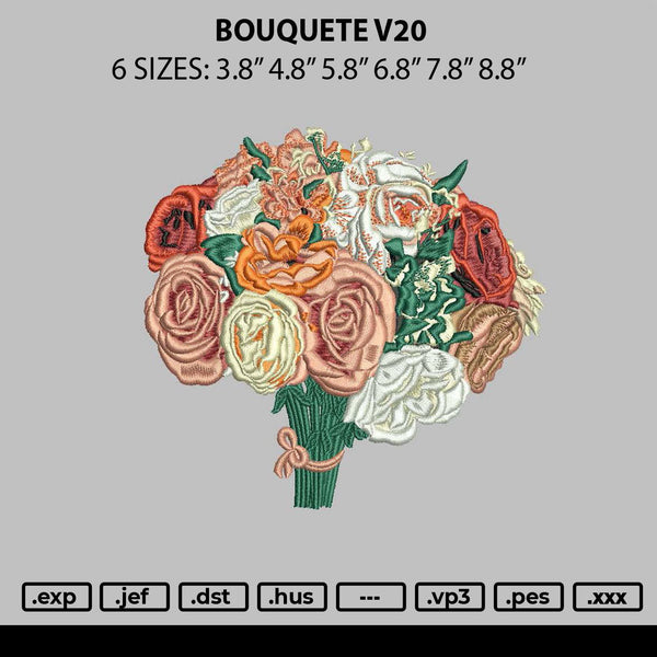 Bouquete V20 Embroidery File 6 sizes