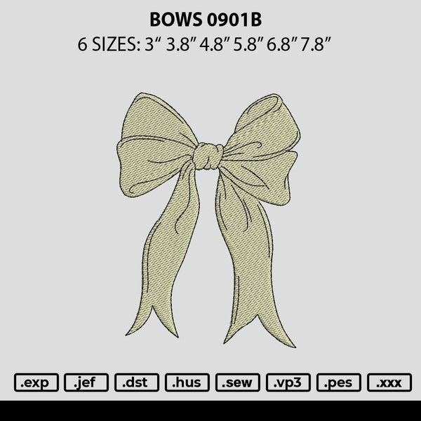 Bows 0901b Embroidery File 6 sizes