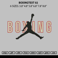 Boxngtext 02 Embroidery File 6 sizes