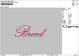 Breedtext Embroidery File 6 sizes