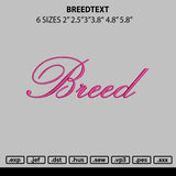 Breedtext Embroidery File 6 sizes