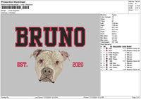Bruno Dog Embroidery File 6 sizes