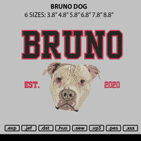 Bruno Dog Embroidery File 6 sizes