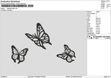 Butterflies 1312a Embroidery File 6 sizes