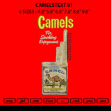 Camelstext 01 Embroidery File 6 sizes