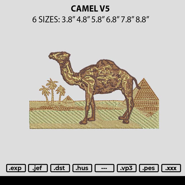 Camel v5 Embroidery File 6 sizes