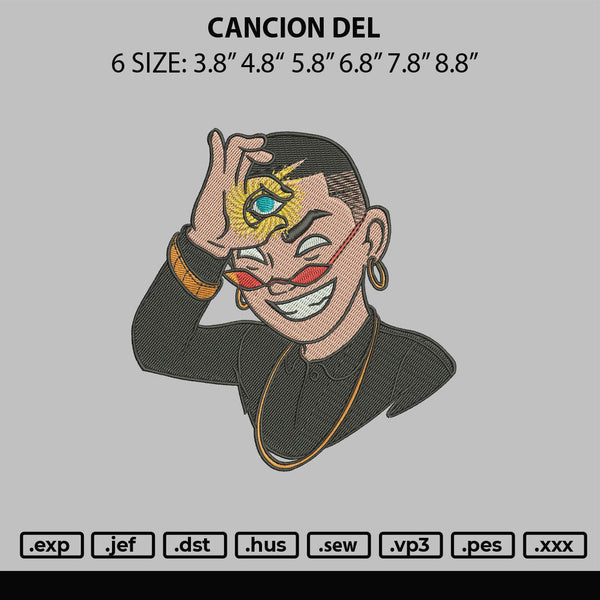 Cancion Del Embroidery File 6 sizes