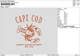 Capecodtext Embroidery File 6 sizes
