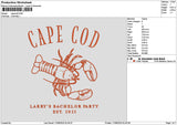 Capecodtext Embroidery File 6 sizes