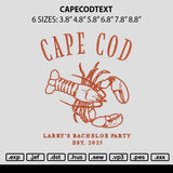 Capecodtext Embroidery File 6 sizes