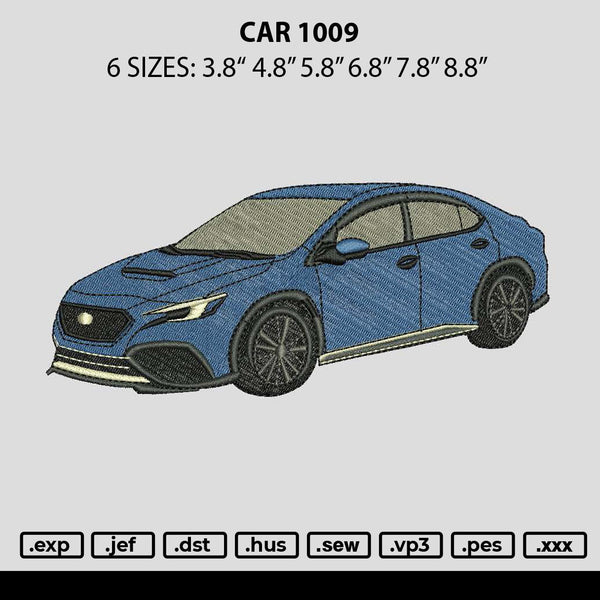 Car 1009 Embroidery File 6 sizes
