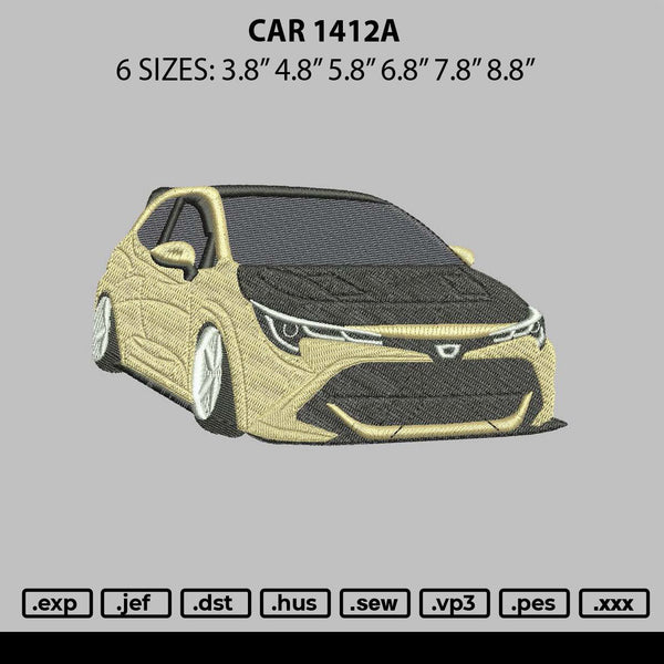 Car 1412a Embroidery File 6 sizes