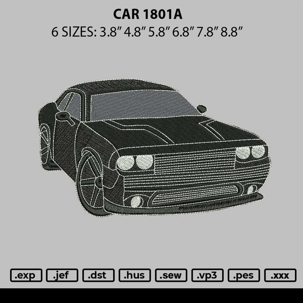 Car 1801a Embroidery File 6 sizes